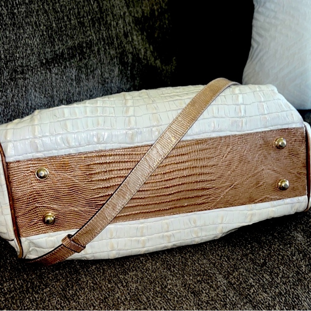 Brahmin Elisa Marshmallow Tri-Color Hobo Bag - Picture 7 of 16